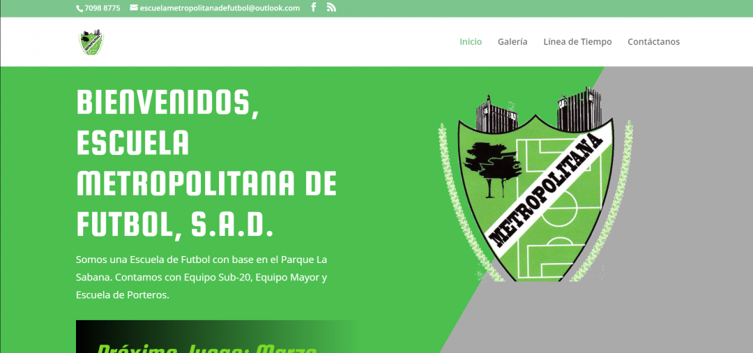 Sitio Web Escuela Metropolitana de Futbol